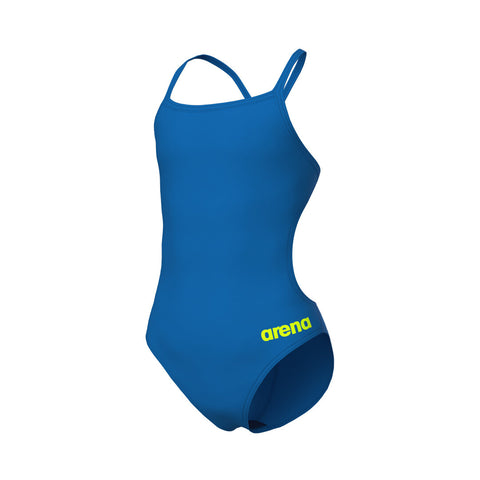 Girls' Team Swimsuit Challenge Solid blue river/artic lime