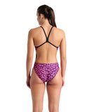 Women's Printed Challenge Back leopard skin black-fuchsia