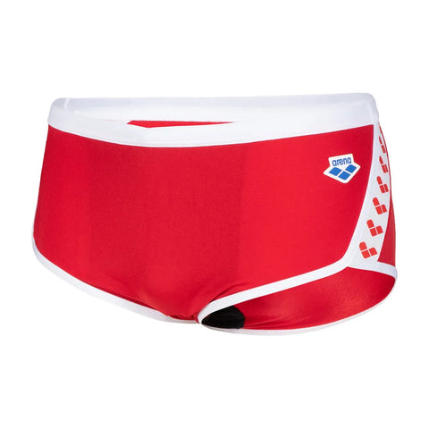 Heren Icons Swim Lage Taille Rood-Wit