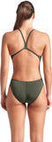 Women's Arena Team Swimsuit Challenge Solid Dark Sage/White