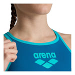 Arena Dames One Biglogo One Piece blauw-kosmo-water