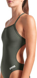 Women's Arena Team Swimsuit Challenge Solid Dark Sage/White