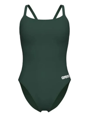 Women's Arena Team Swimsuit Challenge Solid Dark sage-white