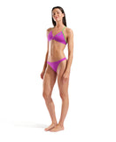 Women's Team Swim Top Tie Back Solid Very Fuschia - Team Green