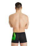 Men's Swim Short Placement Black-Soft Green