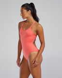 Women's Crosscut Tie Back Swimsuit Solid coral