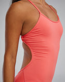Women's Crosscut Tie Back Swimsuit Solid coral