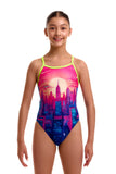 Girls Single Strap One Piece Skyline Dive