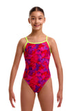 Girls Single Strap One Piece Try Pink