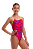 Girls Single Strap One Piece Try Pink