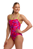 Women's One Piece Single Strap Try Pink