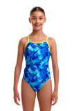 Girls Diamond Back One Piece Try Blue