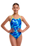 Girls Diamond Back One Piece Try Blue