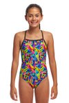 Girls Strapped In One Piece Colour Funk