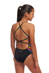 Girls Strapped In One Piece Colour Funk