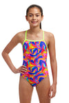 Girls' One Piece Strapped In Summer Swirl