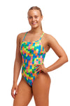 Women's One Piece Tie Me Tight Blocked Dotty