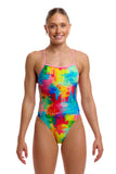 Women's One Piece Twisted Falling Colors