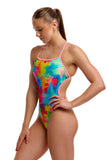 Women's One Piece Twisted Falling Colors