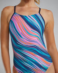 Women's TYR Durafast Elite® Women's Cutoutfit Swimsuit - Riptidal Blue-Multi