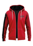 AST Womens Hooded Sweater Zipped Red