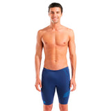 Men's Asymmetrical Design Swim Jammer Navy-Turquoise