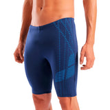 Men's Asymmetrical Design Swim Jammer Navy-Turquoise