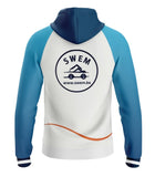 Sweater Hooded Zipped Womens SWEM White-Blue