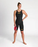 Powerskin Carbon Glide Open Back Zwart-Goud Dames