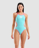 Women's One Double Cross Back One Piece Water / Shocking Pink