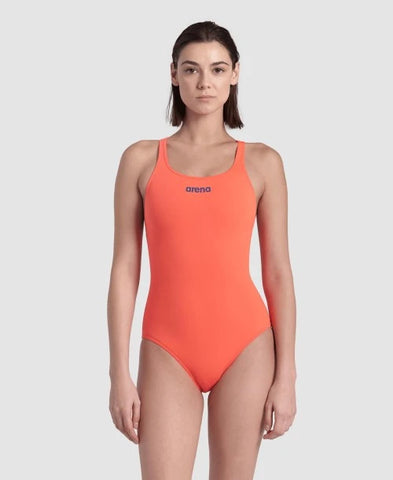 Women's Arena Team Swimsuit Pro Solid Bright coral