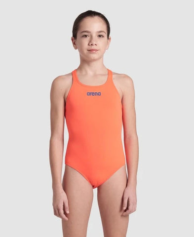 Girls' Team Swimsuit Swim Pro Solid bright coral