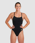 Women's Arena Team Swimsuit Challenge Solid Black-Gold