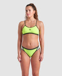 Women's Icons Bikini Cross Back Solid Artic Lime - Dark Sage