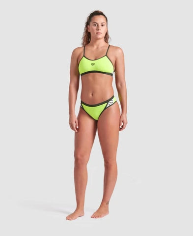 Women's Icons Bikini Cross Back Solid Artic Lime - Dark Sage