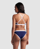 Women's Icons Bikini Cross Back Solid Navy - White