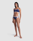 Women's Icons Bikini Cross Back Solid Navy - White