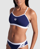 Women's Icons Bikini Cross Back Solid Navy - White