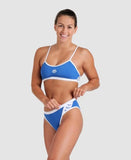 Women's Icons Bikini Cross Back Solid Red- White