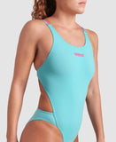 Women's Swimsuit Tech Multi Solid water/shocking-pink