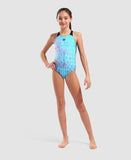 Girl's Multi Colours Swimsuit Swim V Back Water - Multi Black