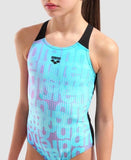 Girl's Multi Colours Swimsuit Swim V Back Water - Multi Black