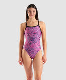 Women's Swimsuit Challenge Back Snakeskin Black/Pink/Multi