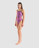Women's Swimsuit Challenge Back Snakeskin Black/Pink/Multi