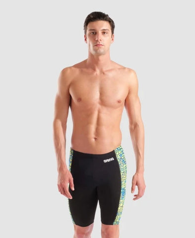 Men's Snakeskin Swim Jammer Black/Green/Multi