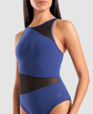 Arena Women's Mesh Angle Swimsuit Vent Back Black Navy