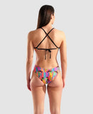 Women's Swimsuit Tropical Delight Tie Back multi-pink/black