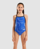 Girl's Fireflow Swimsuit Swim Lightdrop Back Black -Team Royal