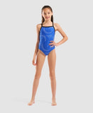 Girl's Fireflow Swimsuit Swim Lightdrop Back Black -Team Royal