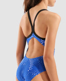 Girl's Fireflow Swimsuit Swim Lightdrop Back Black -Team Royal